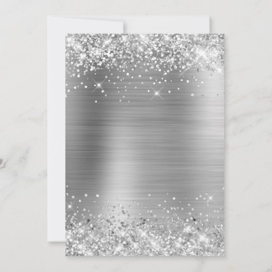 キラキラ銀箔誕生祝い 招待状 (裏面)