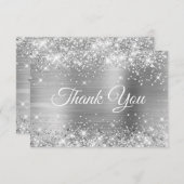 キラキラ銀箔21歳の誕生日 サンキューカード (正面/裏面)