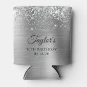 キラキラ銀箔50誕生日 缶クーラー (正面)