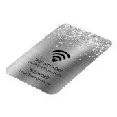 キラキラ銀箔WiFiネットワークとパスワード マグネット (左側)