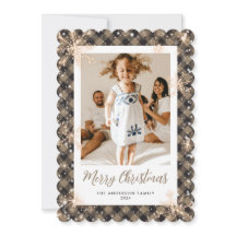 キラキラ雪のプレイド写真メリークリスマス