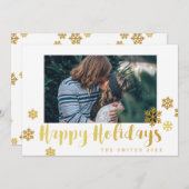 キラキラ雪の結晶 ホリデーシーズン 写真カード シーズンカード (正面/裏面)