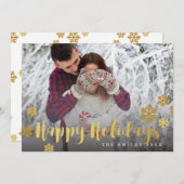 キラキラ雪の結晶 ホリデーシーズン 写真カード シーズンカード (正面/裏面)