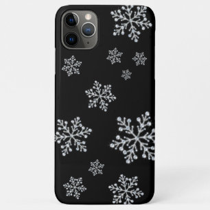 キラキラ雪の黒いiPhoneケース iPhone 11 Pro Maxケース