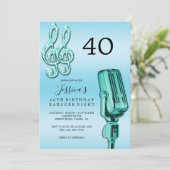 キラキラ音楽ノート&マイクカラオケ誕生日 招待状 (スタンド正面)