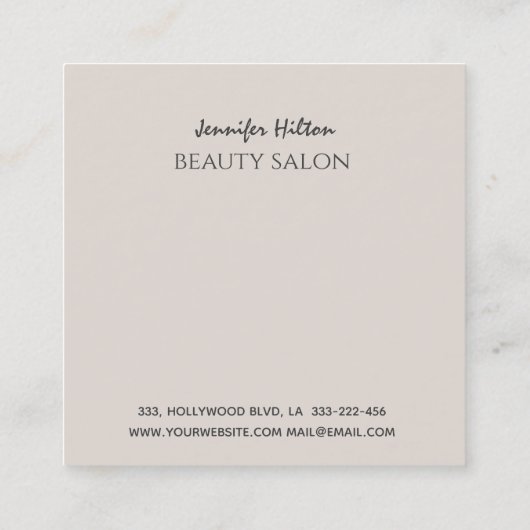 キラキラ魅力的輝く光が目を輝かせる スクエア名刺 (裏面)