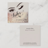 キラキラ魅力的輝く光が目を輝かせる スクエア名刺 (正面/裏面)