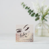 キラキラ魅力的輝く光が目を輝かせる スクエア名刺 (スタンド正面)