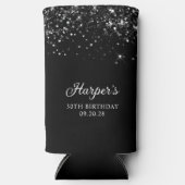 キラキラ黒30歳の誕生日 スリム缶クーラー (正面)