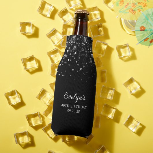 キラキラ黒40歳の誕生日 ボトルクーラー (インサイチュ 夏)