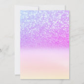 キラキラ カラフル ボケ オンブレ、ティアラ スイート16 パーティー 招待状 (裏面)