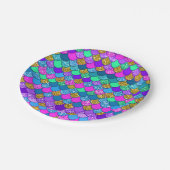 キラキラ カラフル マーメイド バースデーパーティー ペーパープレート (アングル)