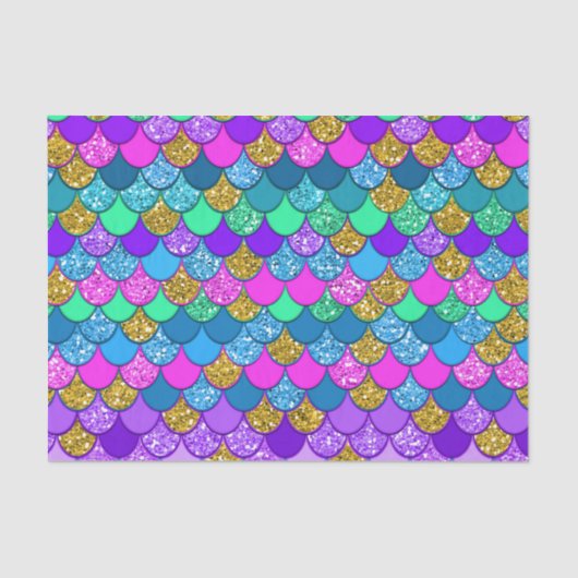 キラキラ カラフル マーメイド バースデーパーティー 薄葉紙 (正面)