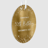 キラキラ ゴールド箔 50歳の誕生日 オーナメント (正面)