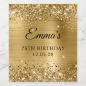 キラキラ ゴールド箔 75歳の誕生日 ワインラベル (シングルラベル)