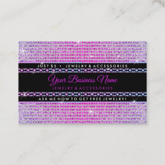 キラキラ ダイヤモンド ガーリージュエリー 名刺 (正面)