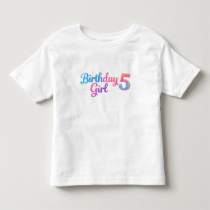 キラキラ バースデー ガール 5 子供用Tシャツ トドラーTシャツ