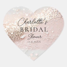 キラキラ ブライダルシャワー ハートシール
