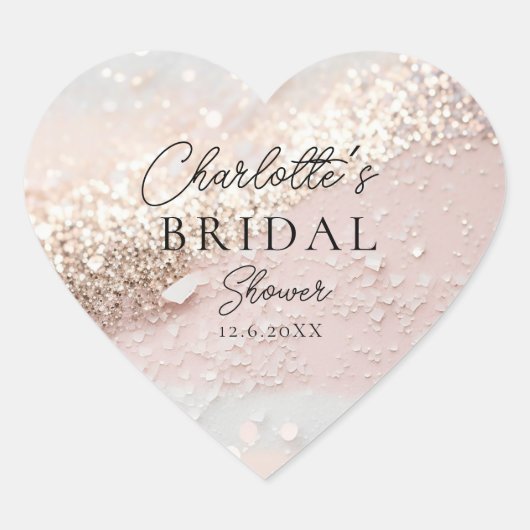 キラキラ ブライダルシャワー ハートシール (正面)