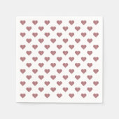 キラキラ ローズゴールド ハート 白背景 スタンダードカクテルナプキン (正面)