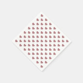 キラキラ ローズゴールド ハート 白背景 スタンダードカクテルナプキン (角)