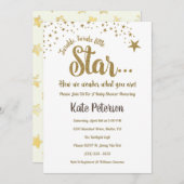 キラキラ！性別発表ベイビーシャワー招待状 招待状 (正面/裏面)