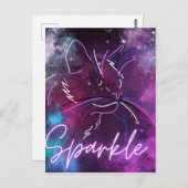 「キラキラ」銀河系猫カード ポストカード (正面/裏面)