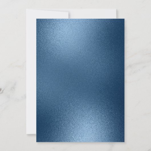 キラティブルブルー金ゴールドピーコックフェザーズキンチェニェラ 招待状 (裏面)