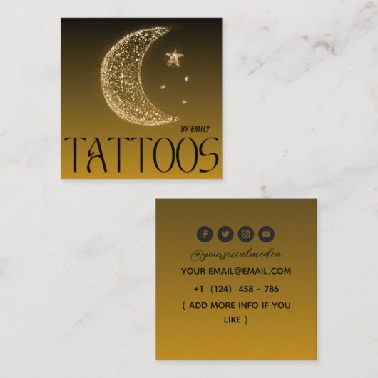 キラティリーシアルムーンタトゥーサロン スクエア名刺 (正面/裏面)