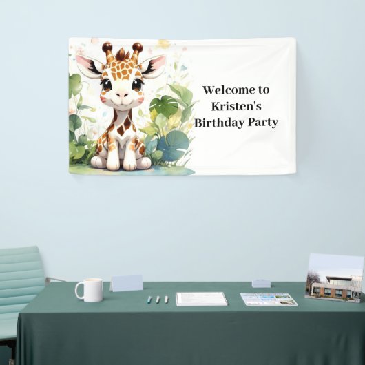 キラフェアドベンチャーウォーターカラーサファリ誕生日 横断幕 (トレードショー)