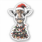 キラフェクリスマスハットクリスマス シール (正面)