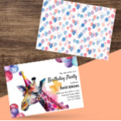 キラフェサファリウォーター色の動物の誕生日パーティー 招待状