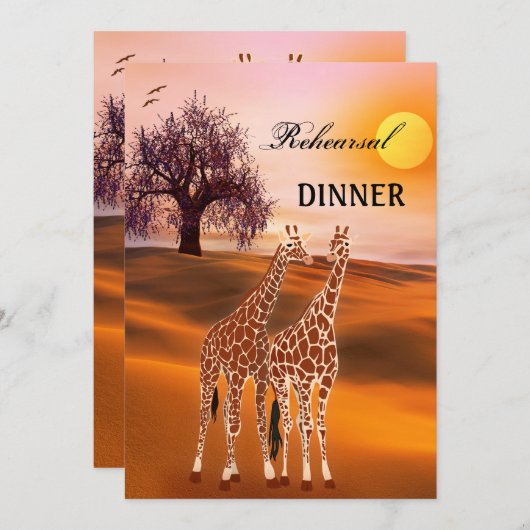 キラフェサファリズーリハーサルディナー招待状 招待状 (正面/裏面)