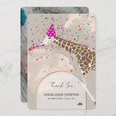 キラフェサファリテーマベビー写真のお知らせ 招待状 (正面/裏面)