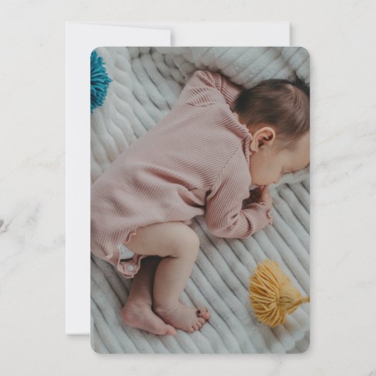 キラフェサファリテーマベビー写真のお知らせ 招待状 (裏面)