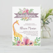 キラフェサファリフローラ水彩赤ちゃんシャワー 招待状 (スタンド正面)