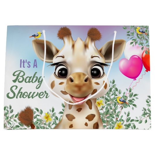 キラフェサファリベイビーシャワーラージ抱き枕 ラージペーパーバッグ (正面)