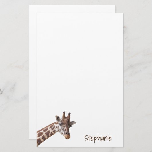 キラフェサファリ動物パーソナライズされた名 便箋 (正面/裏面)