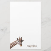 キラフェサファリ動物パーソナライズされた名 便箋 (正面)