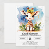 キラフェサファリ魔法誕生日招待 招待状 (正面/裏面)