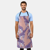 キラフェスカラフルポットヴィンテージサファリイラストレーション エプロン (着用した状態)