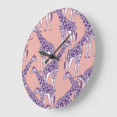 キラフェスカラフルポットヴィンテージサファリイラストレーション ラージ壁時計 (傾斜)