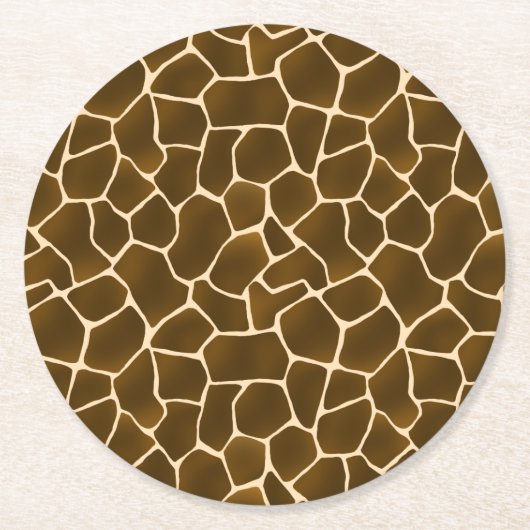 キラフェスポットワイルドサファリアニマルスキンプリント ラウンドペーパーコースター (正面)