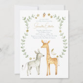 キラフェゼブラジャングルサファリベイビーシャワー招待状 招待状 (正面)