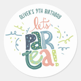 キラフェティーパーティー子供の誕生日パーティの招待状 ラウンドシール