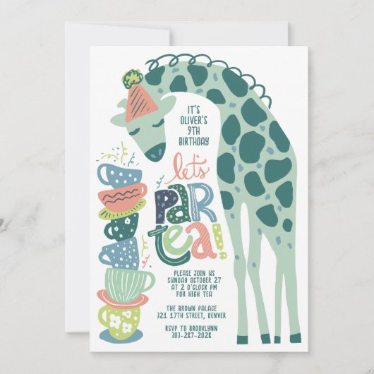 キラフェティーパーティー子供の誕生日パーティの招待状 招待状 (正面)