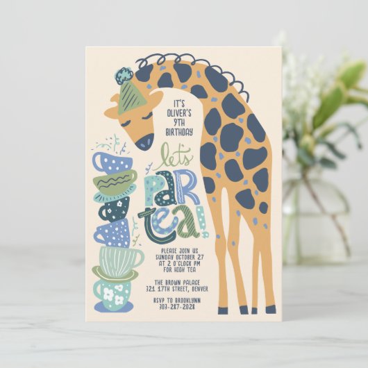 キラフェティーパーティー子供の誕生日パーティの招待状 招待状 (スタンド正面)