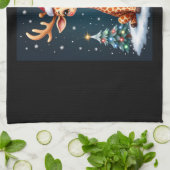 キラフェトナディアハットサンタクリスマスツリーおもしろいXm キッチンタオル (折り畳み)