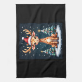 キラフェトナディアハットサンタクリスマスツリーおもしろいXm キッチンタオル (縦)