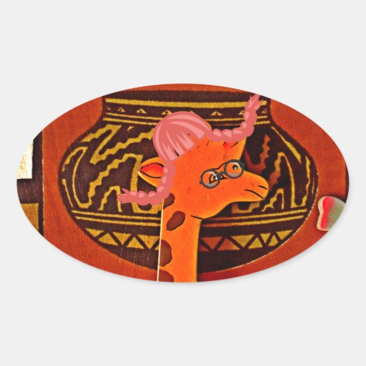 キラフェハットアートプリント 楕円形シール (正面)